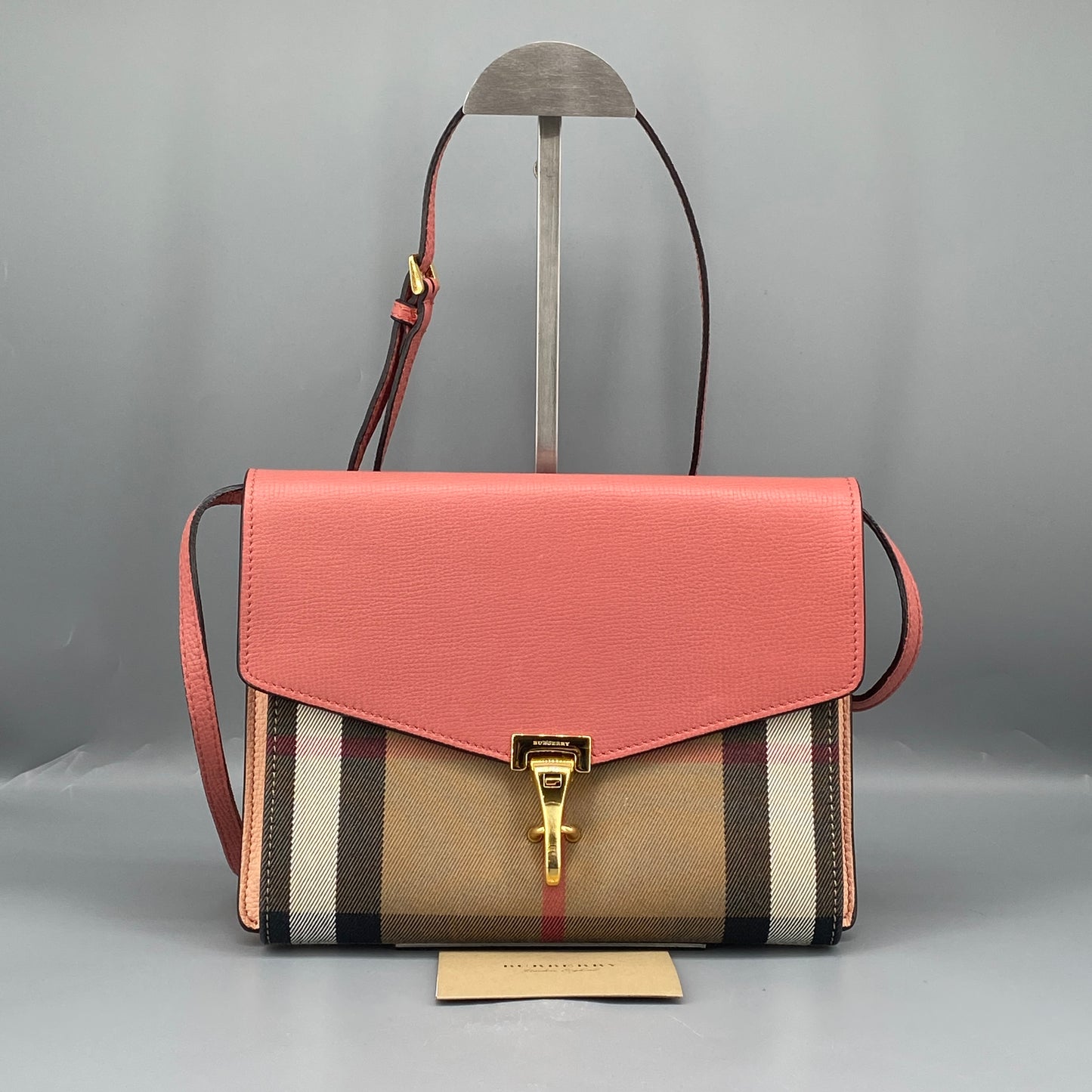 Burberry Pink Check Flap Crossbody Bag