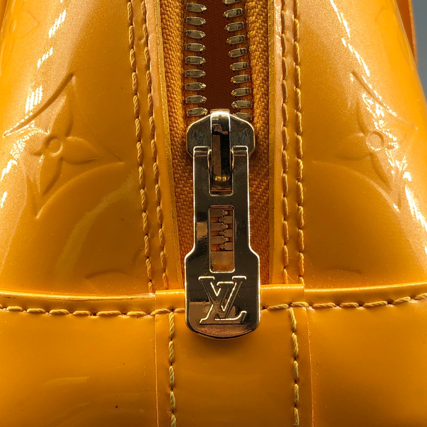 Louis Vuitton Yellow Vernis Monogram Alma Handbag Shoulder Bag