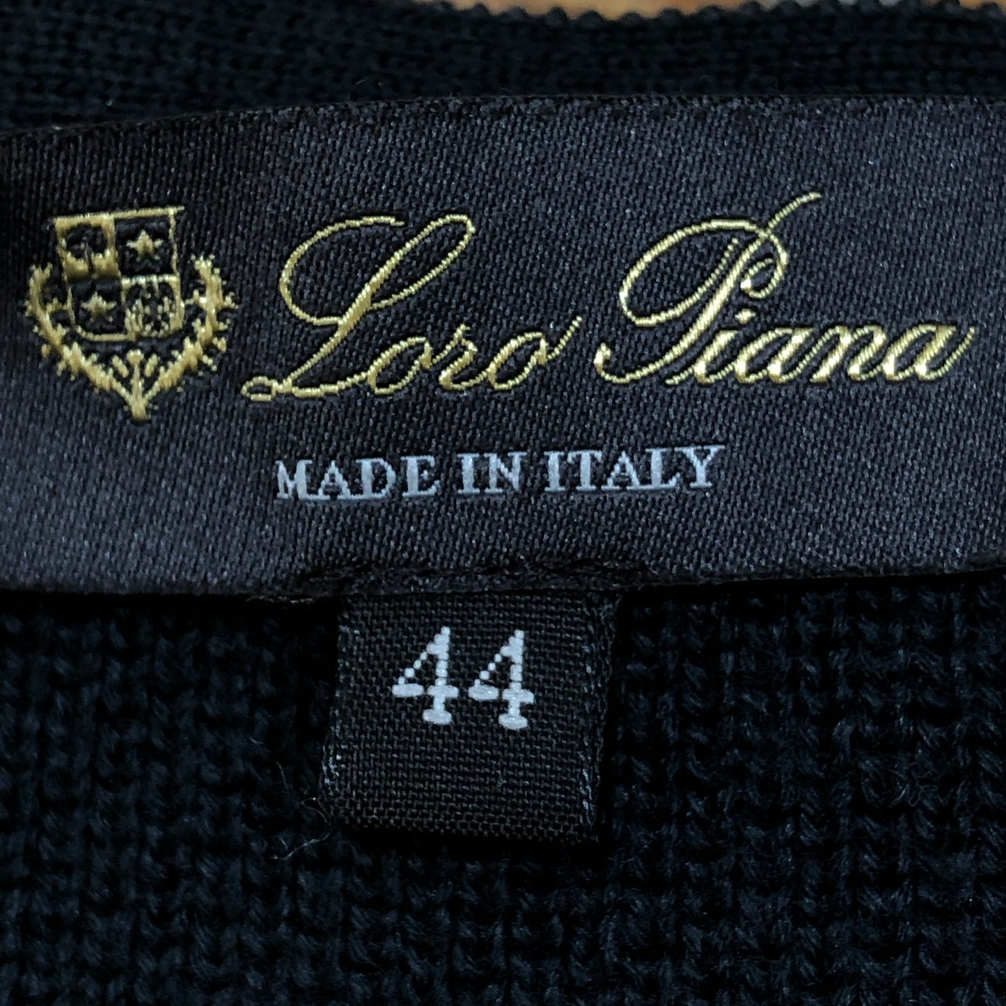 Loro Piana Black Short Sleeve Knit Top Size 44