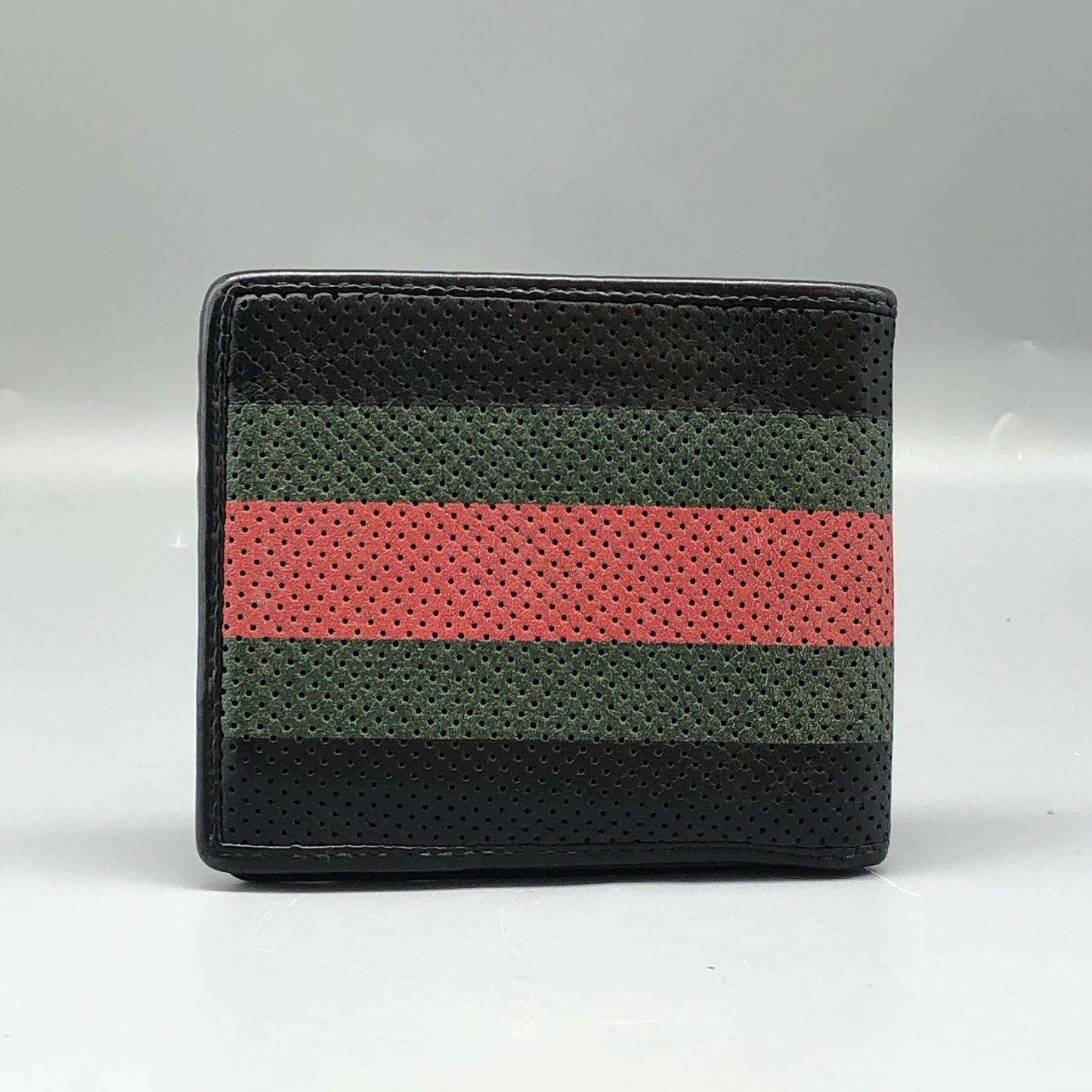 Gucci Black/Green/Red Web Stripe Bifold Wallet