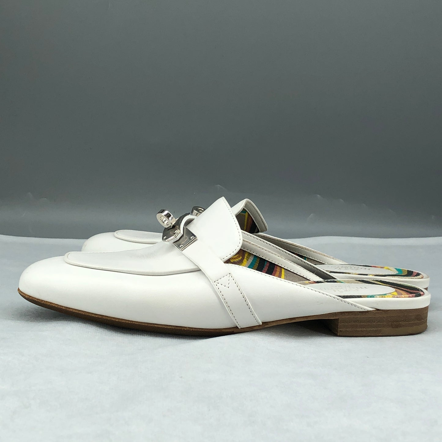 Hermes Oz Mules Size 35.5 White
