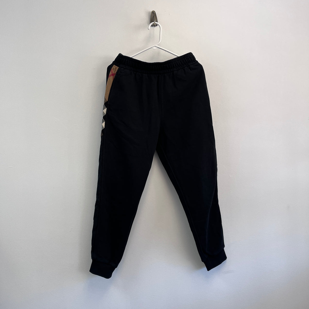 Burberry Black Side Check Stripe Jogger Pants Size S