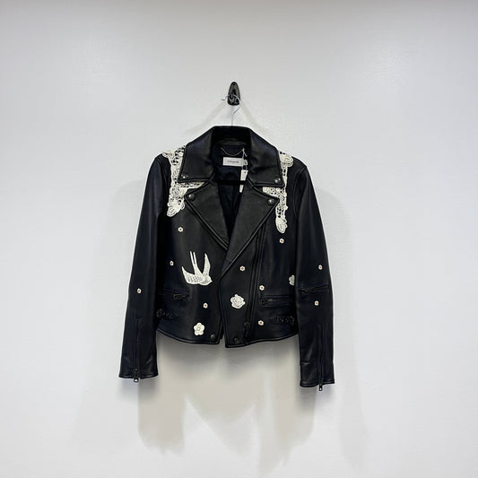 Coach Black Leather Moto Jacket US size 4