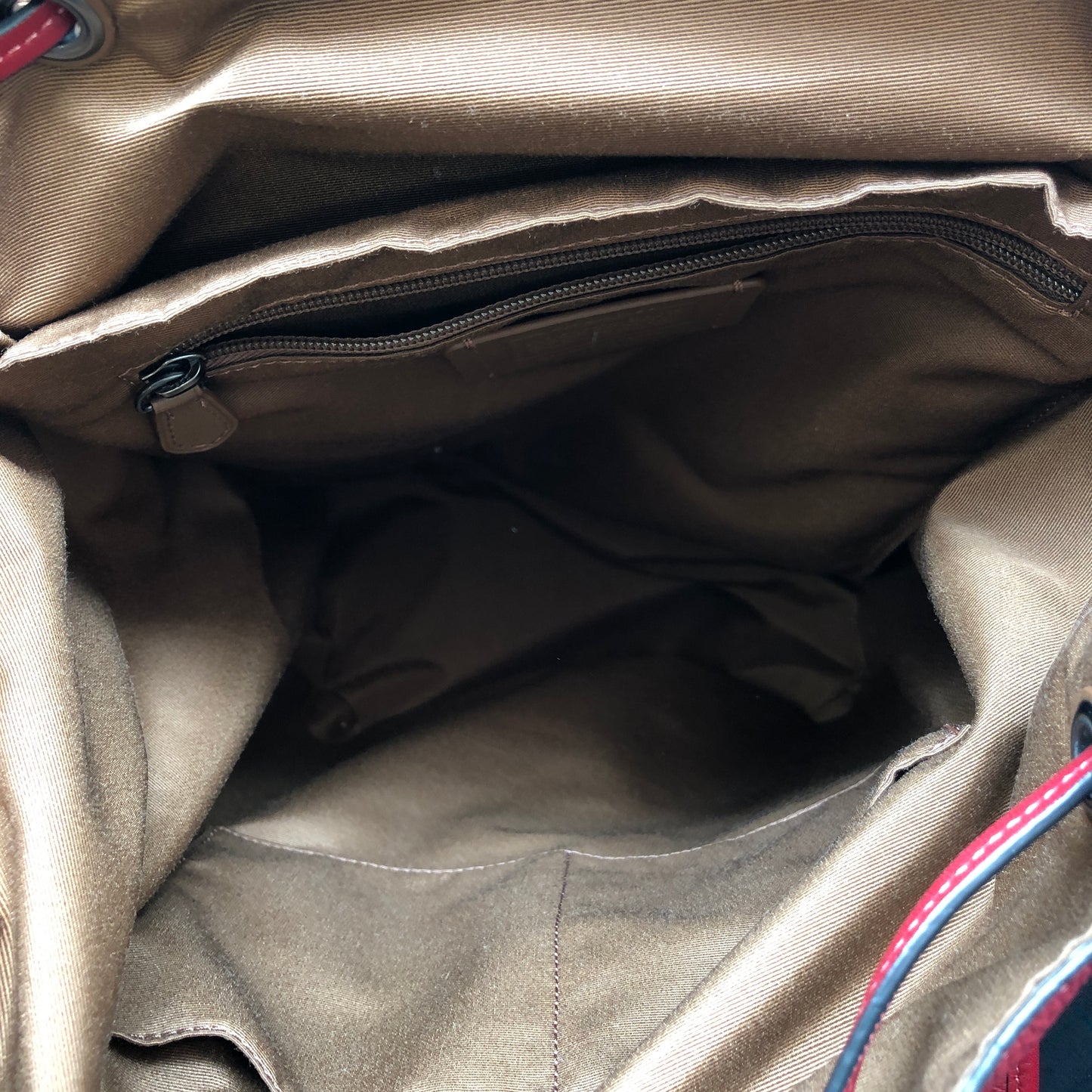 Coach Signature Canvas & Leather Flap Backpack Bag Red
