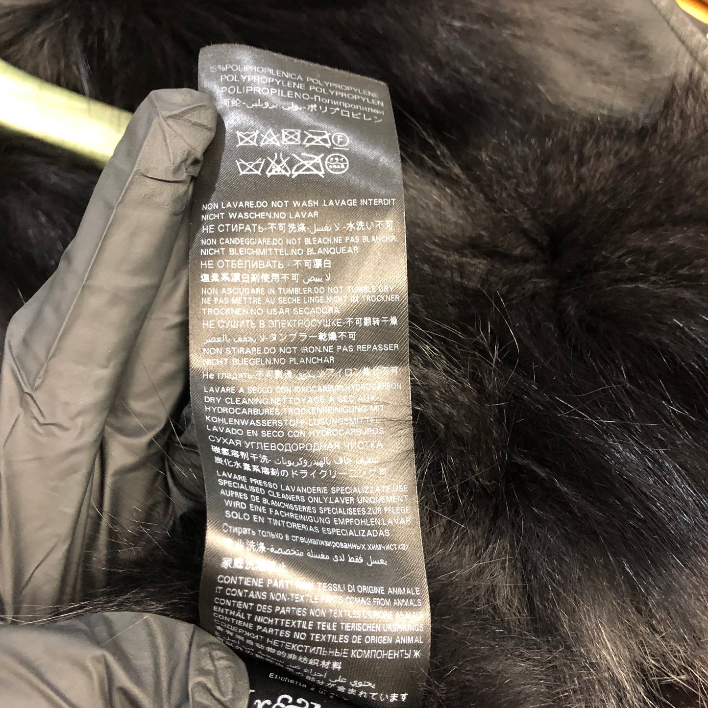 Mr & Mrs Italy Fur Trim Parka Size XS Black