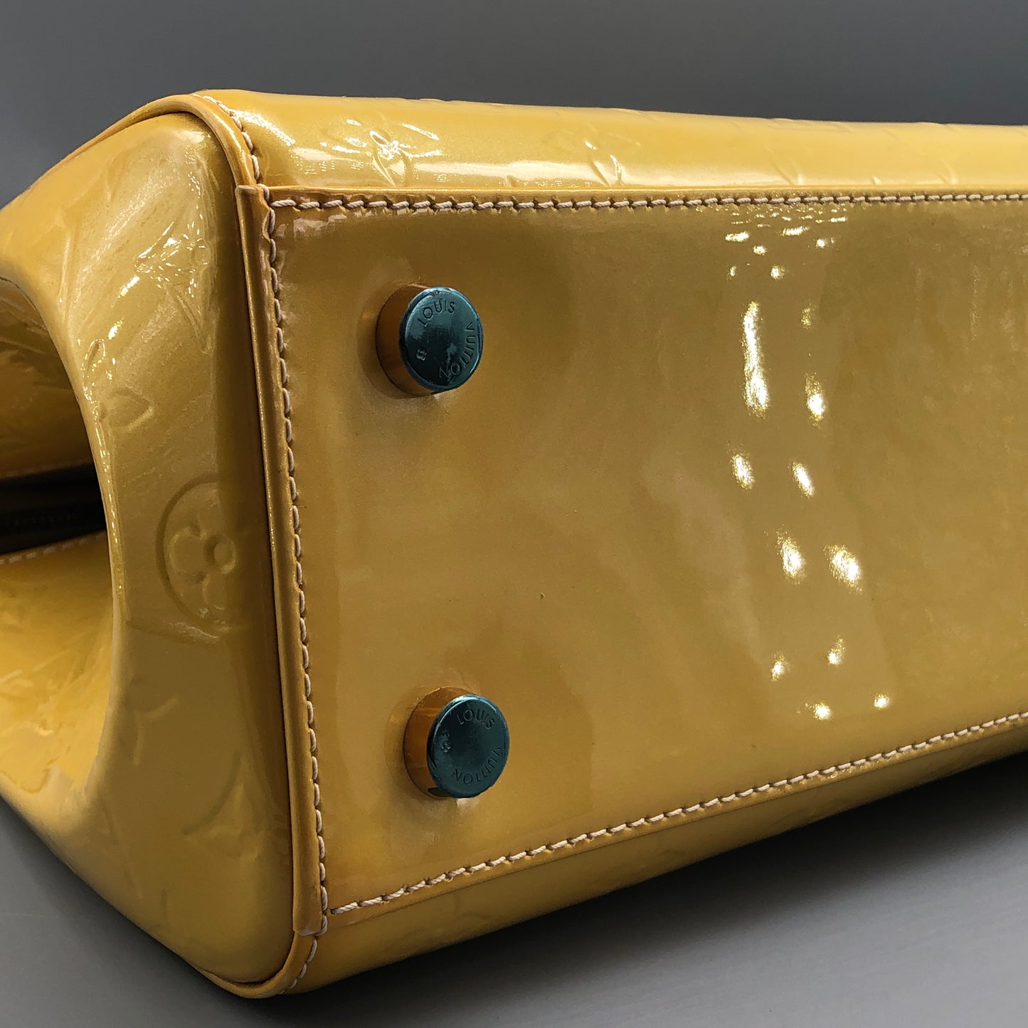 Louis Vuitton Monogram Vernis Brea Patent Leather Yellow Bag