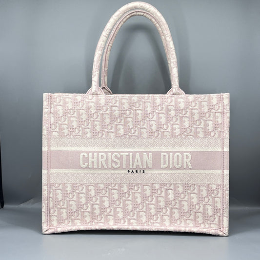 Christian Dior Oblique Medium Book Tote Rose Des Vents