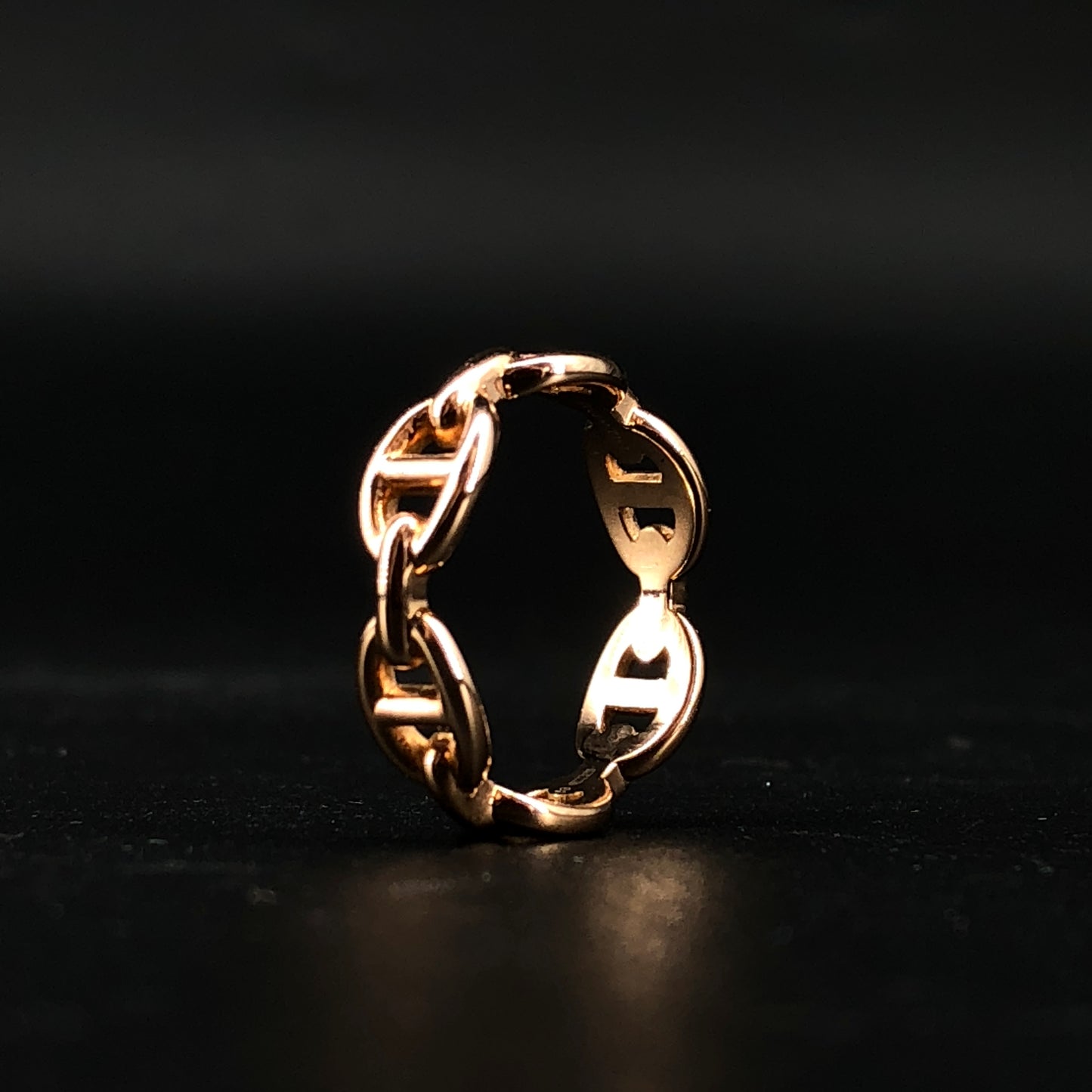 Hermes Chaine d'Ancre AU750 18K Rose Gold Band Ring Size 53mm