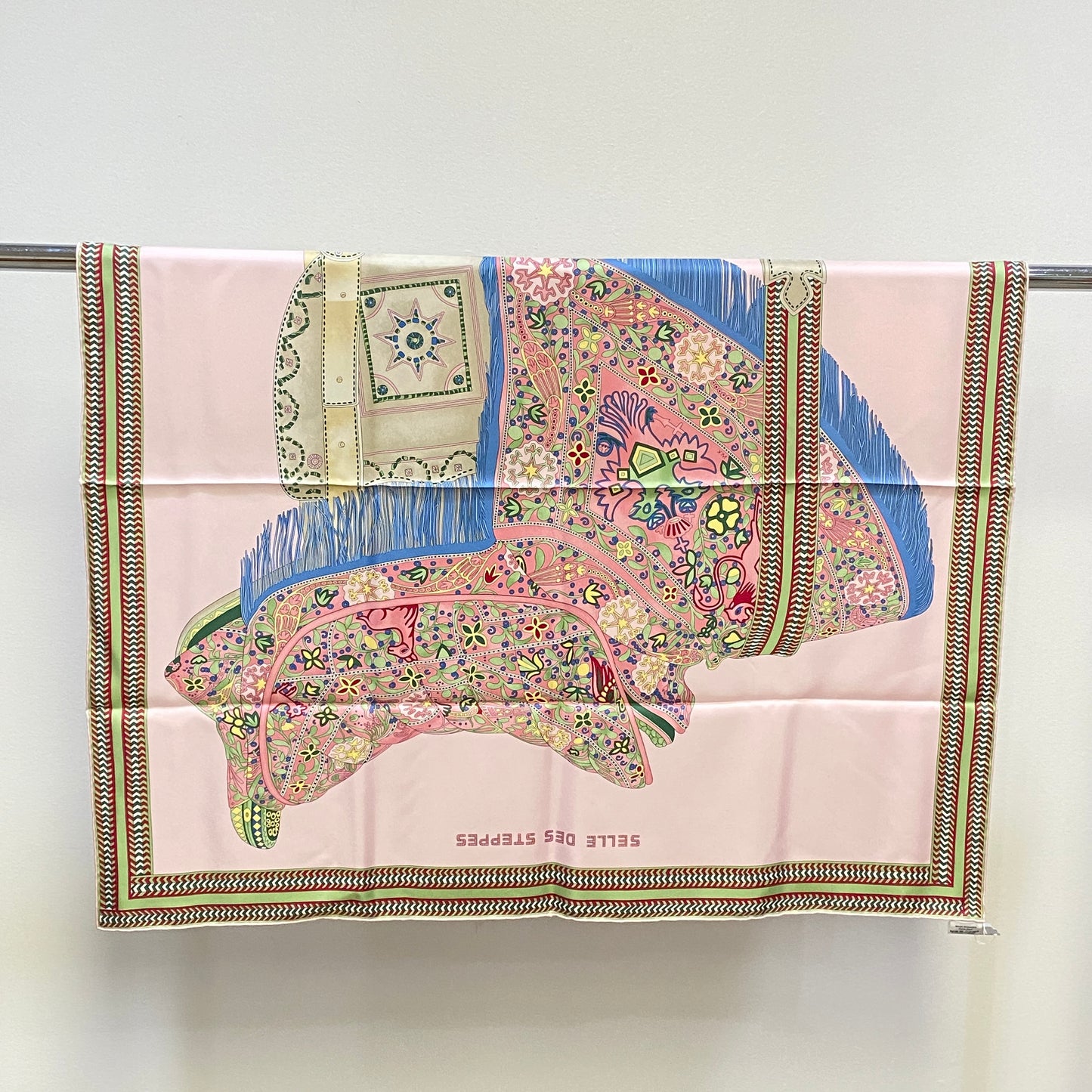 Hermes  Pink Multi Color Silk Scarf  90x90cm