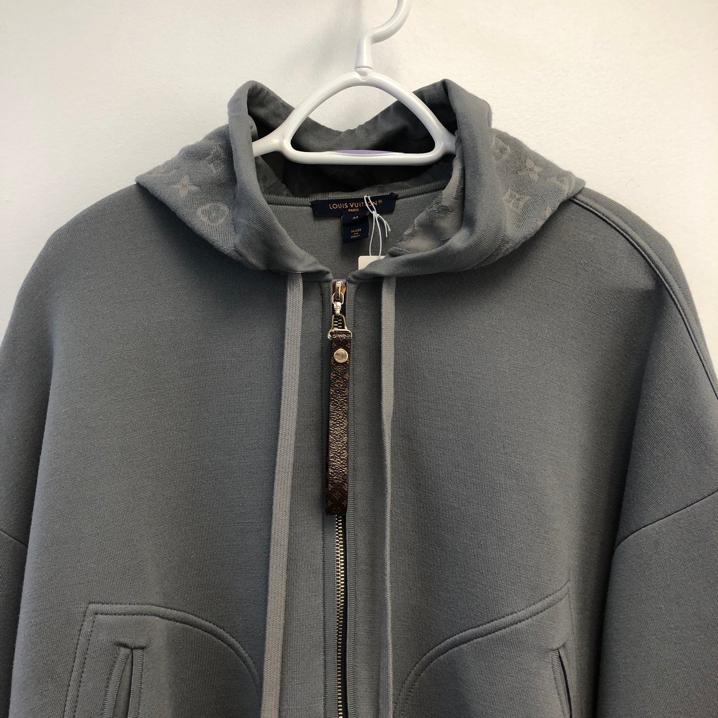 Louis Vuitton Monogram Zip-Up Hoodie Size M Grey