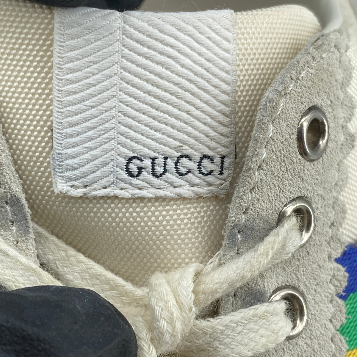 Gucci Rainbow Web Women Low‑Top Sneakers Size 37 cream