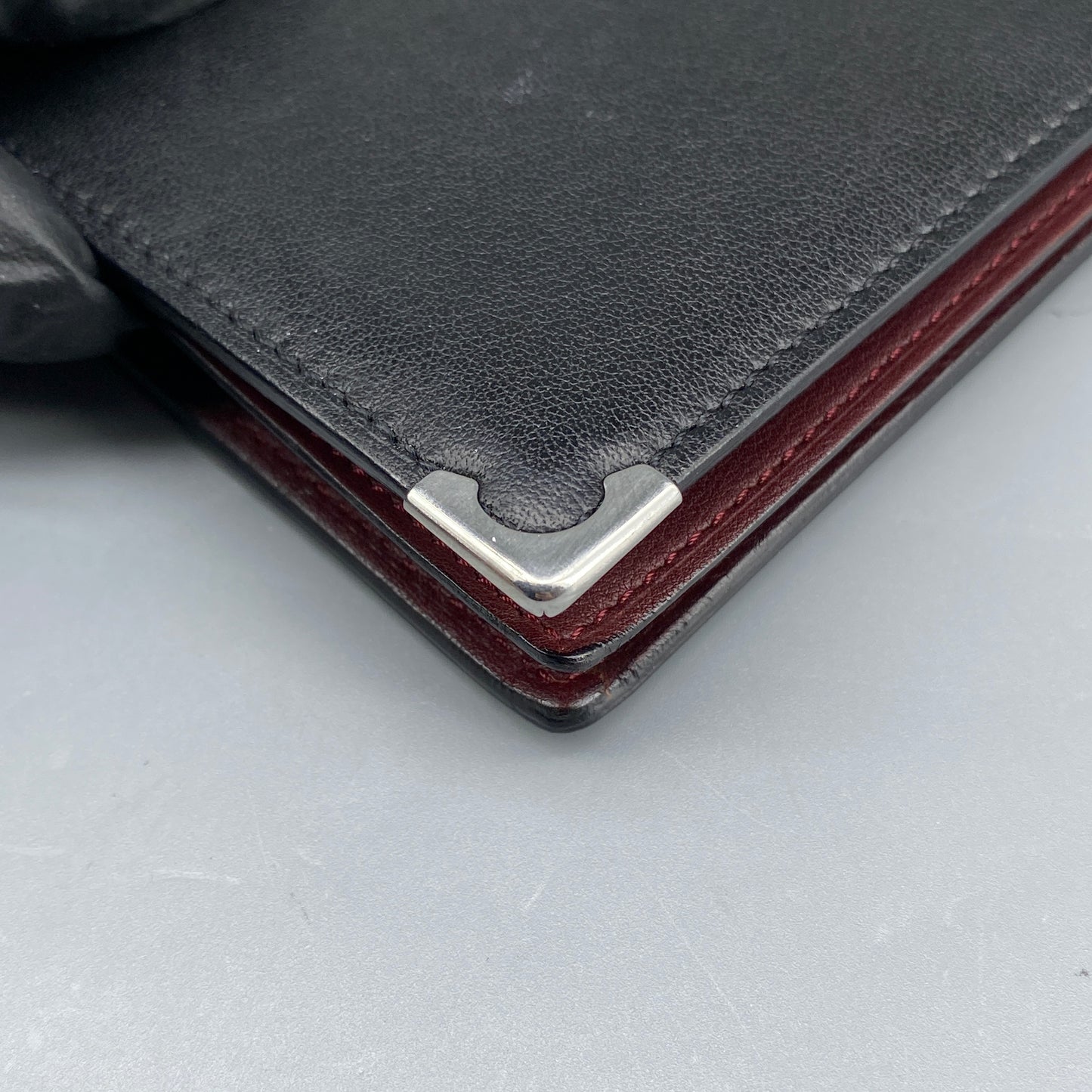 Cartier Black Smooth Leather Bi-fold Short Wallet