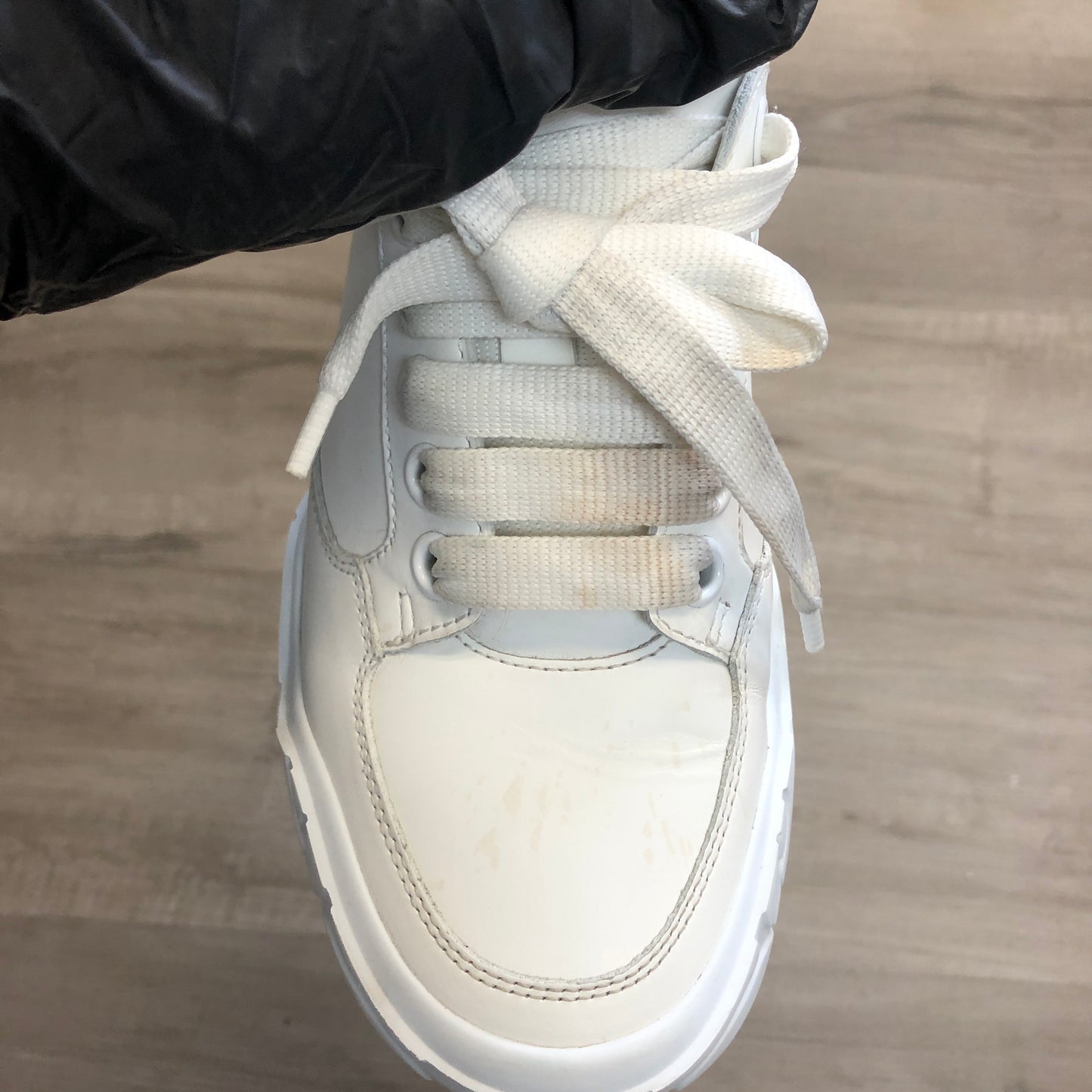 Alexander McQueen Oversized Platform Sneaker Shoes 36 White Black