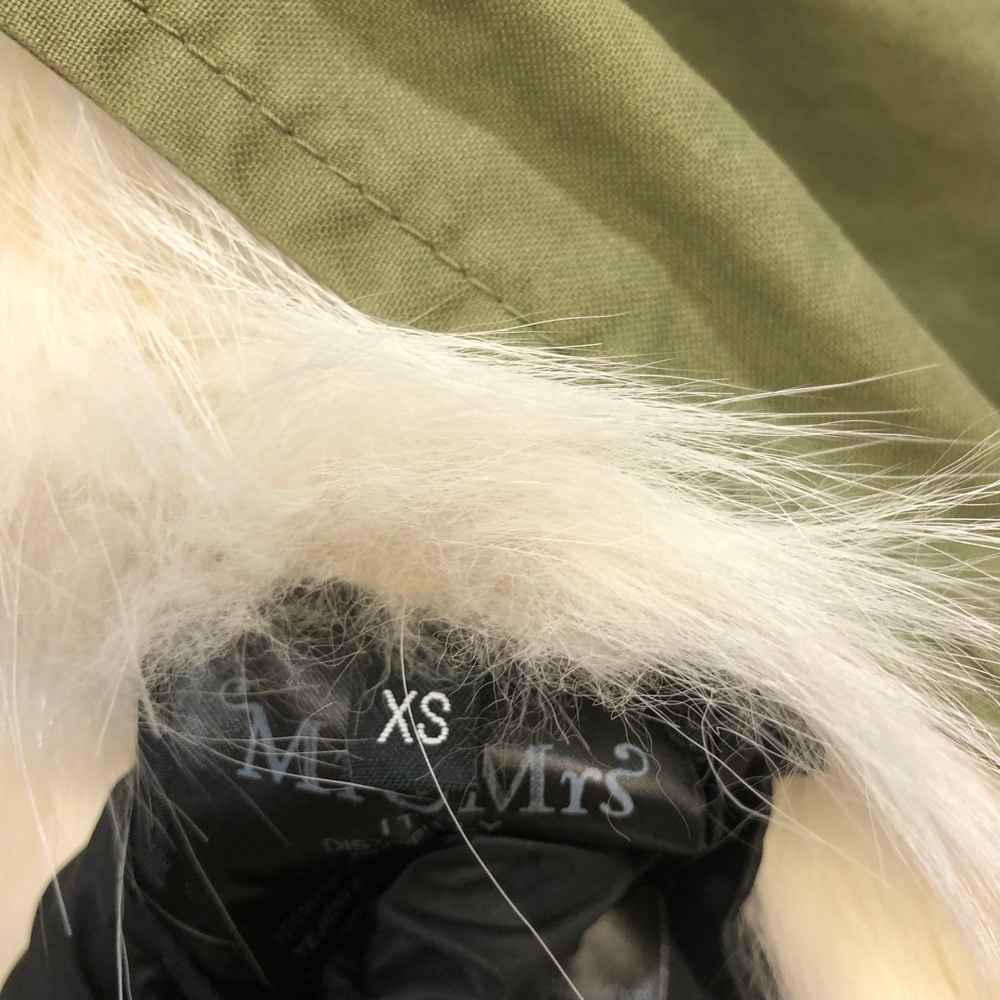 Mr & Mrs Italy Fur Trim Parka Size XS Green