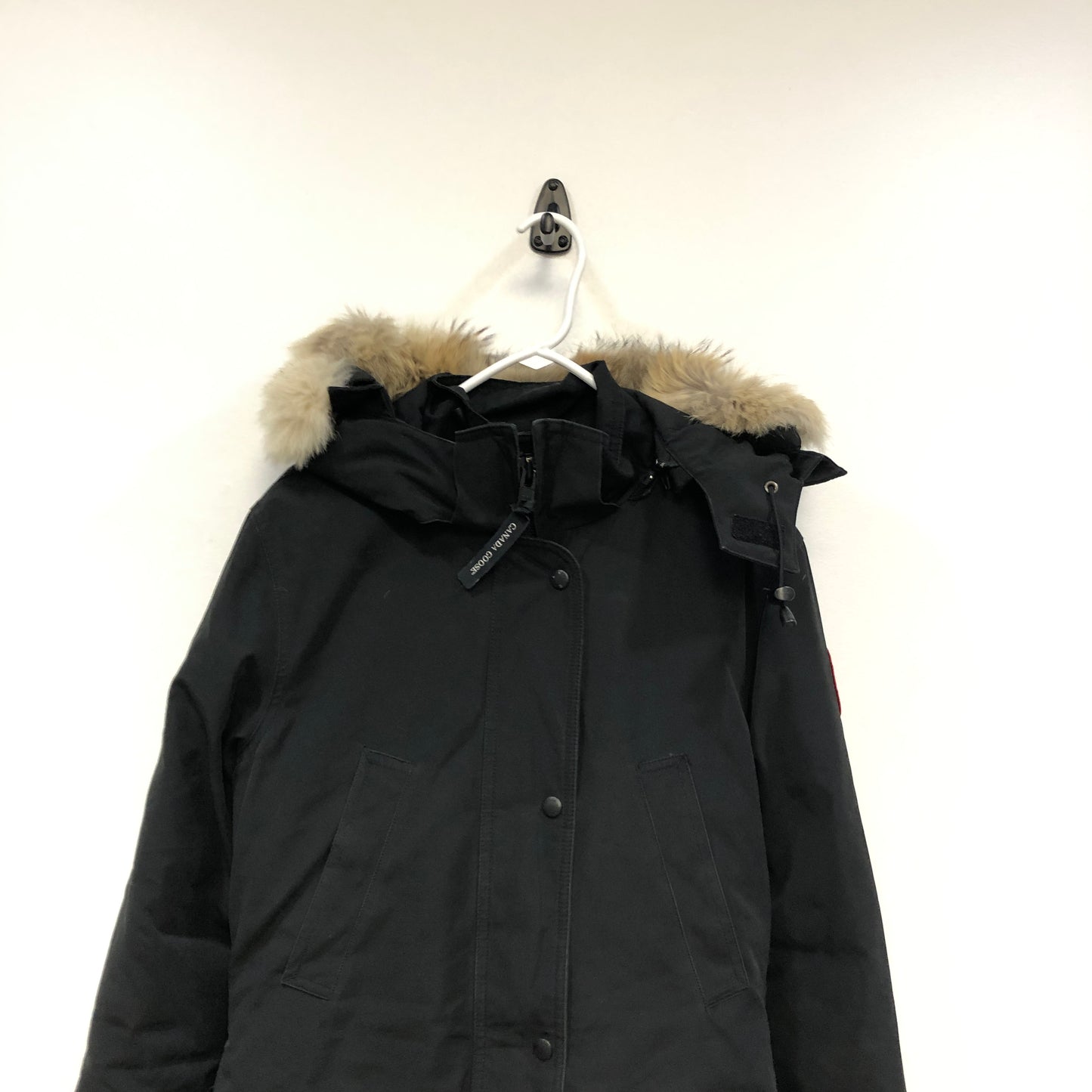 Canada Goose Black Mid-Length Fur Hood Parka Size S