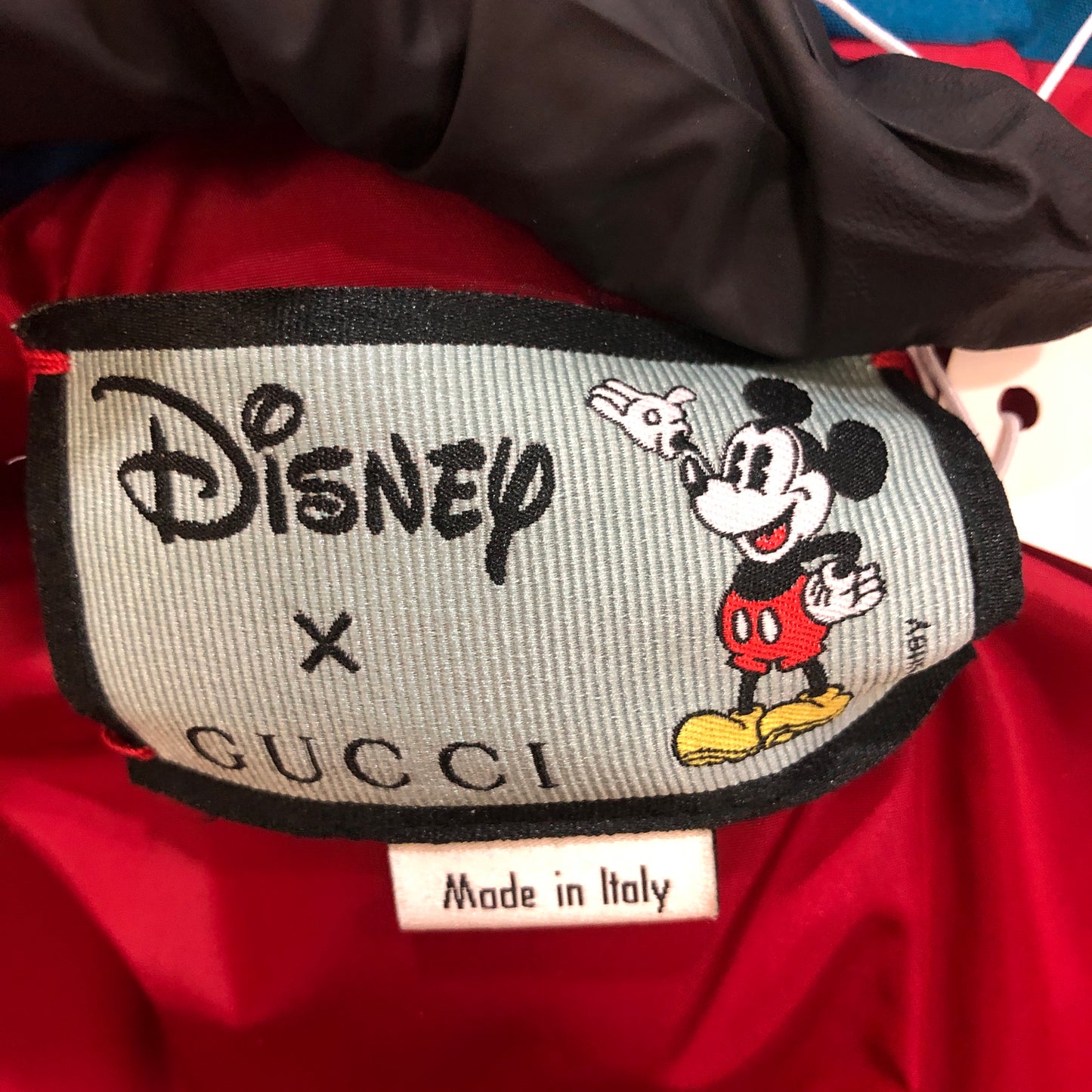 Gucci × Disney Mickey Detachable Sleeve Quilted Puffer Jacket Blue Size 42