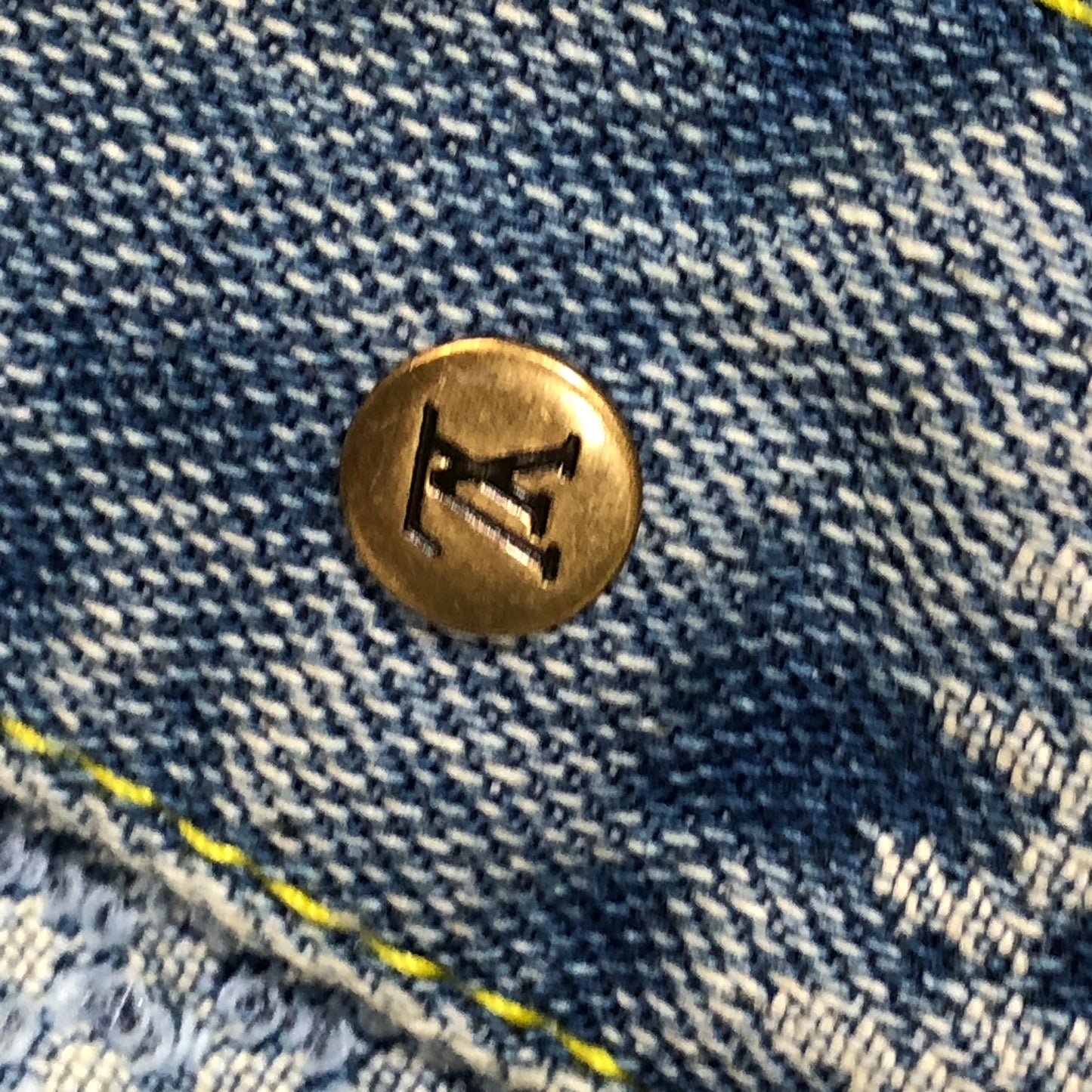 Louis Vuitton Blue Damier Denim Jacket Size 46