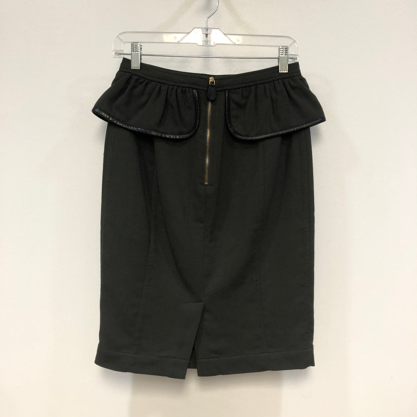Burberry Ruffle Waist Pencil Midi Skirt Size US 6 Forest Green
