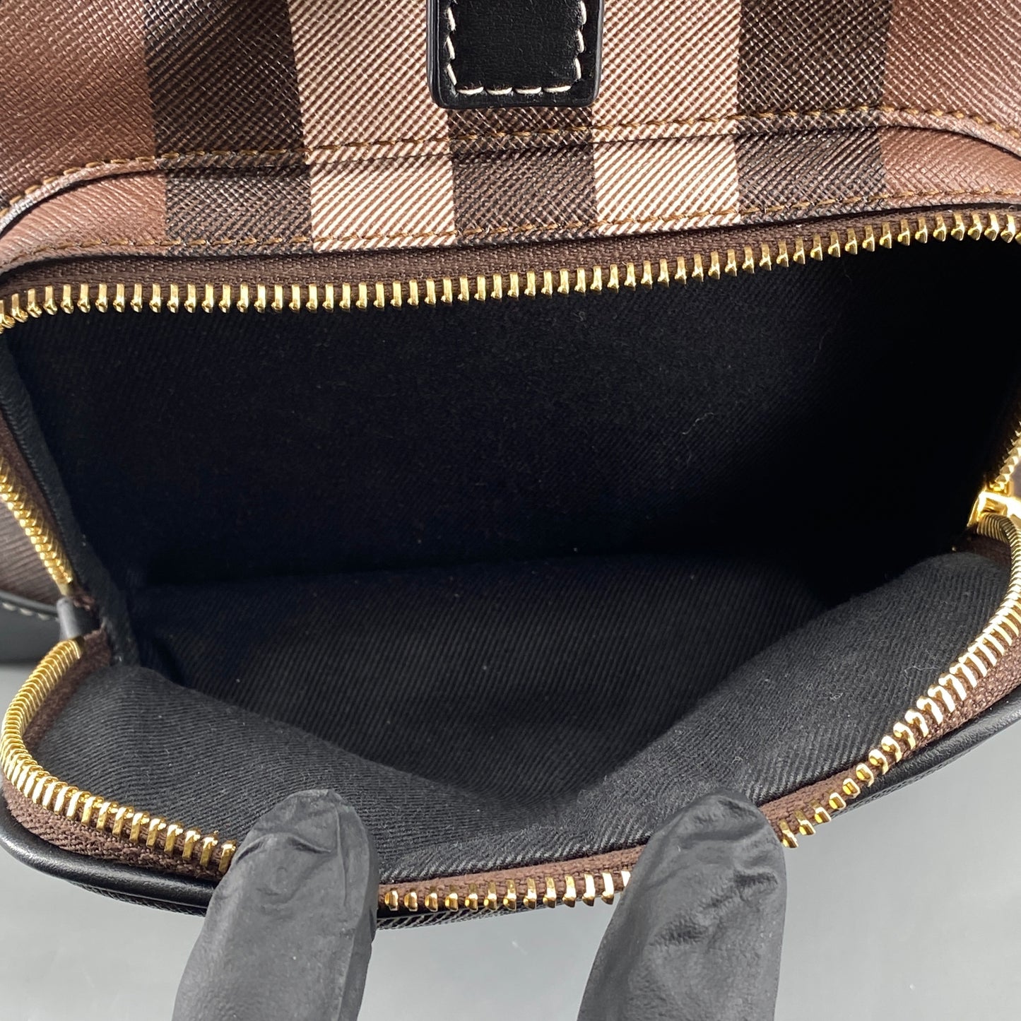 Burberry Brown Check Drawstring Backpack Bag