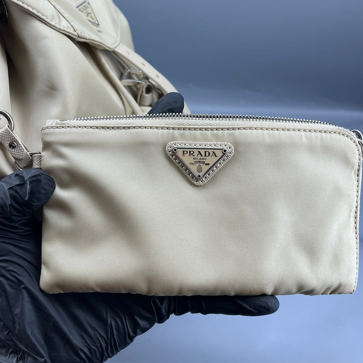Prada Yellow beige nylon Backpack