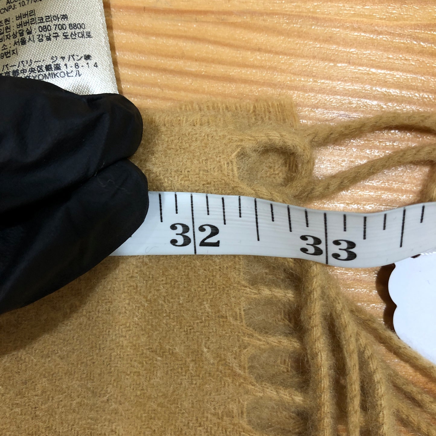 Burberry Beige Cashmere Fringe Scarf 65*12inches