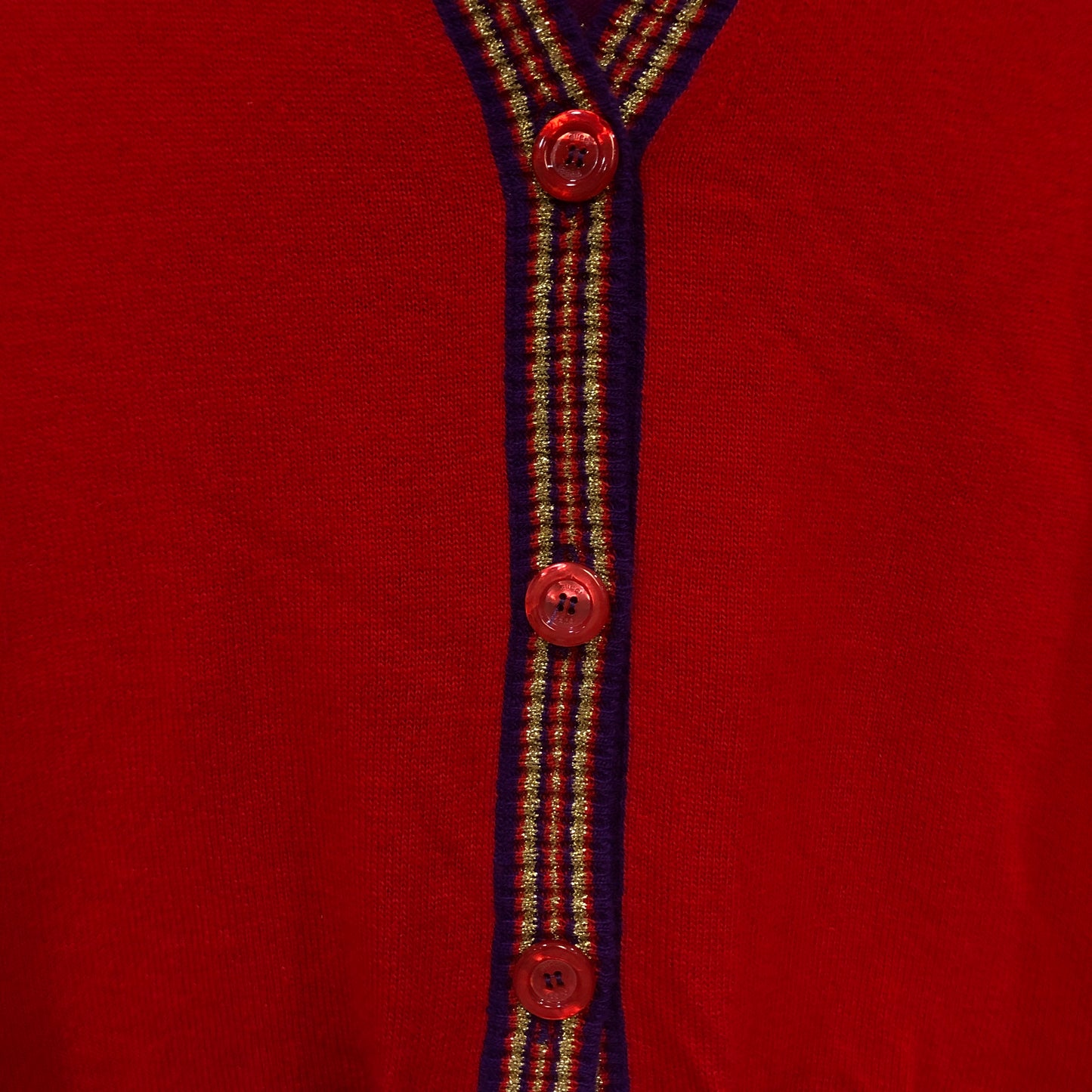 Gucci Color-Block Knit Cardigan Size XS Red/Purple/Yellow