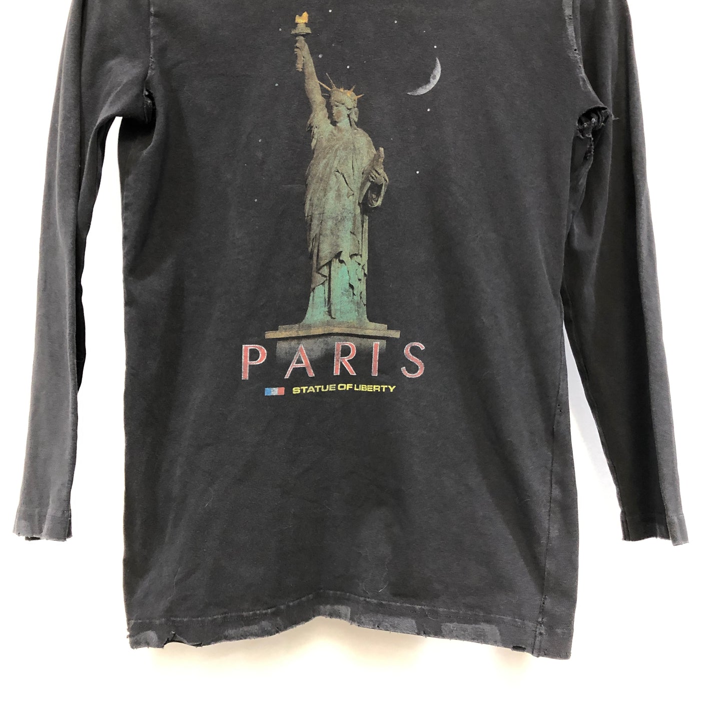 Balenciaga Deep Grey Statue Print Long Sleeve Hooded Top Size S