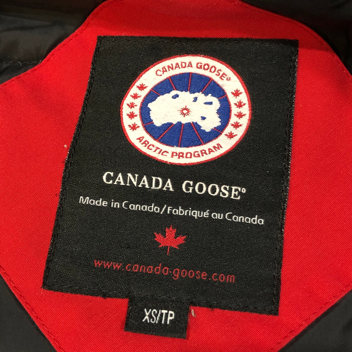Canada Goose Red Fur Trim Hooded Parka Size XS