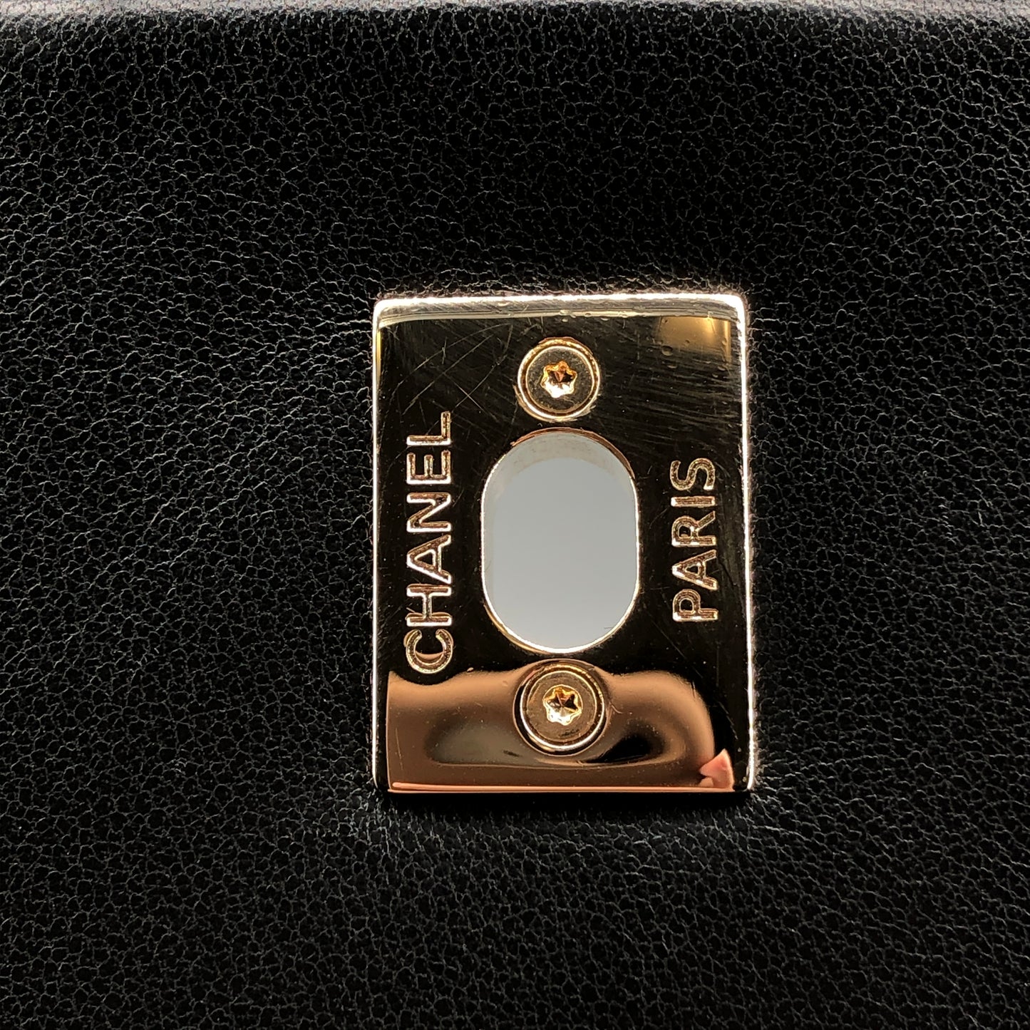 Chanel 17A Black Top Handle Flap Bag with Chain Strap