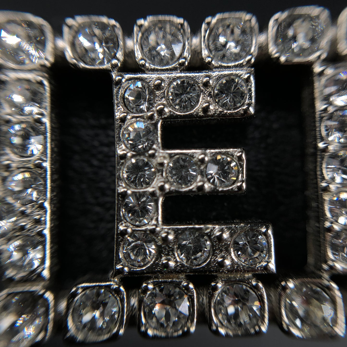 Chanel 2023 Silver Crystal Logo Barrette