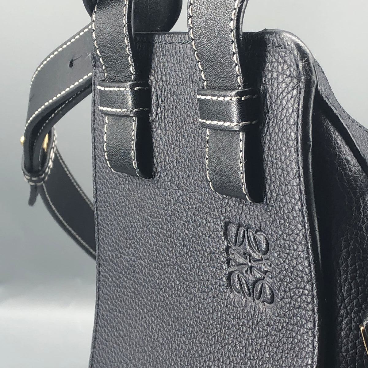 Loewe  Dark Blue Hammock Grained Leather Shoulder Bag
