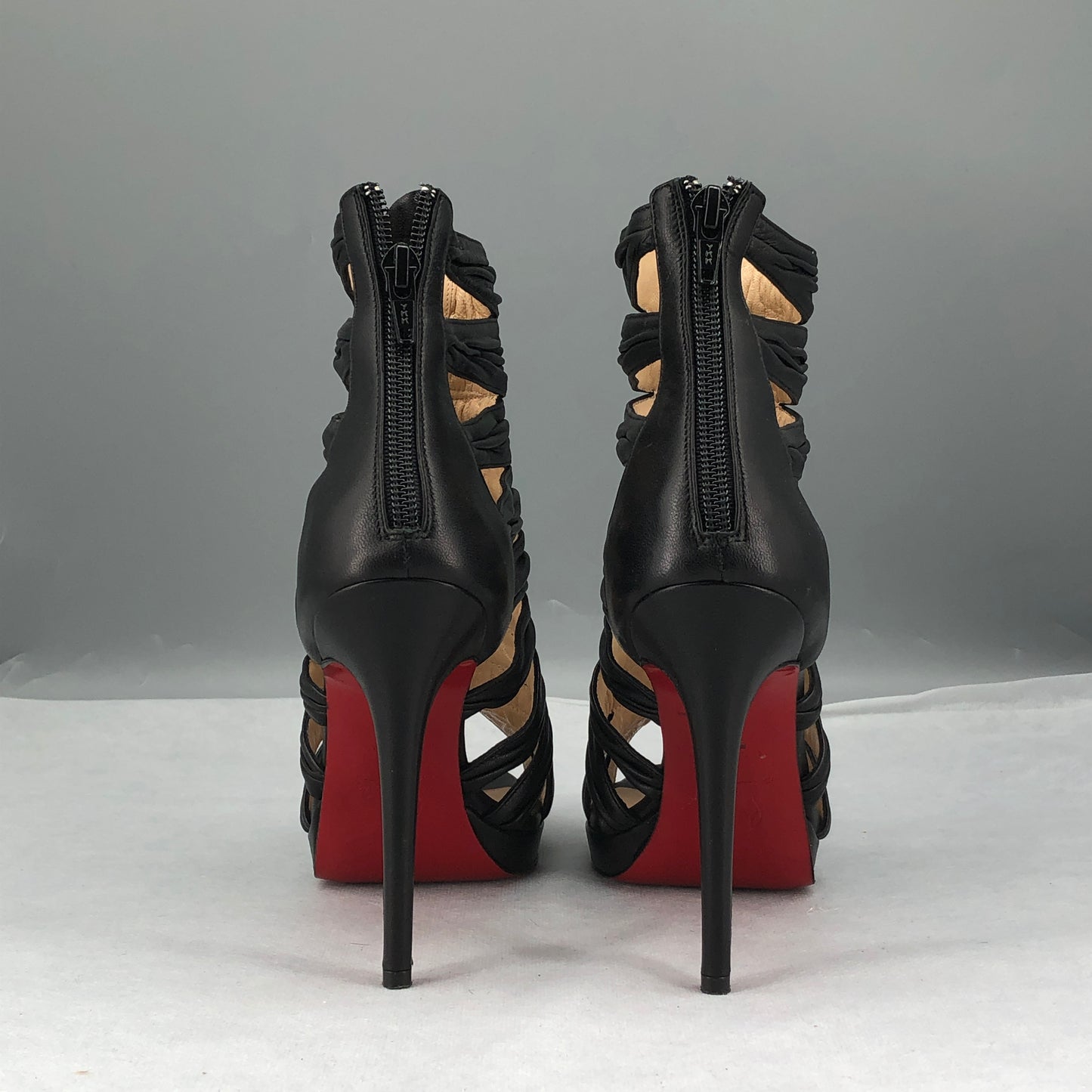 Christian Louboutin Women's Strappy Cage Platform Heels 36 Black