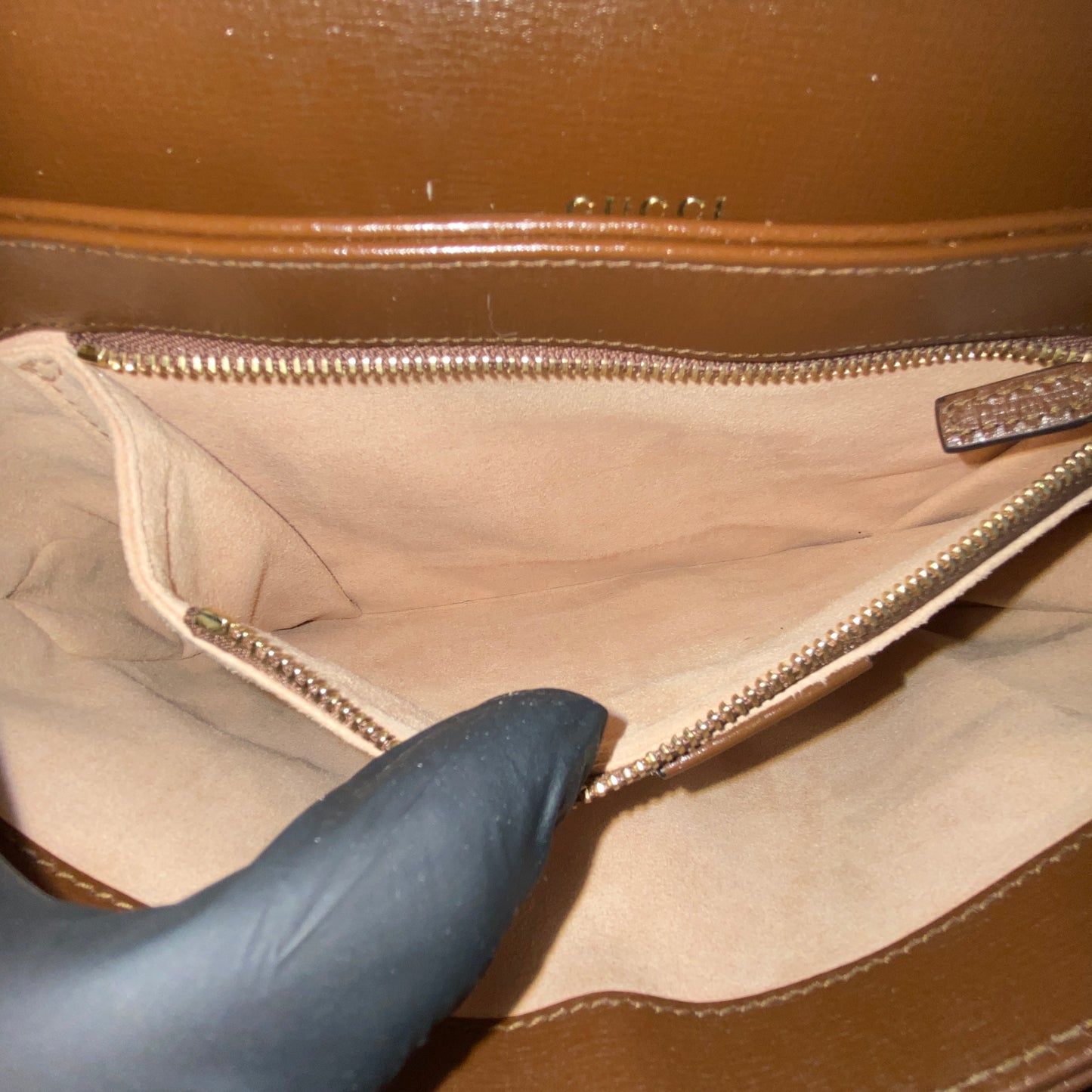 Gucci Beige & Caramel GG Supreme Horsebit 1955 Shoulder Crossbody Bag