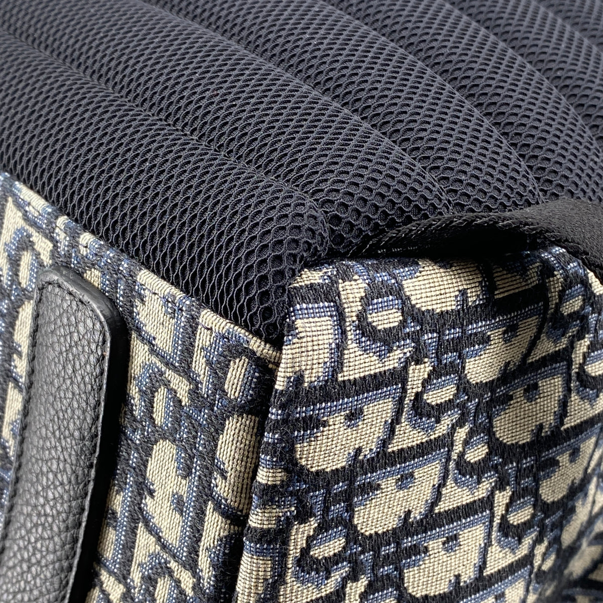 Christian Dior Navy Grey Oblique Jacquard Backpack Bag