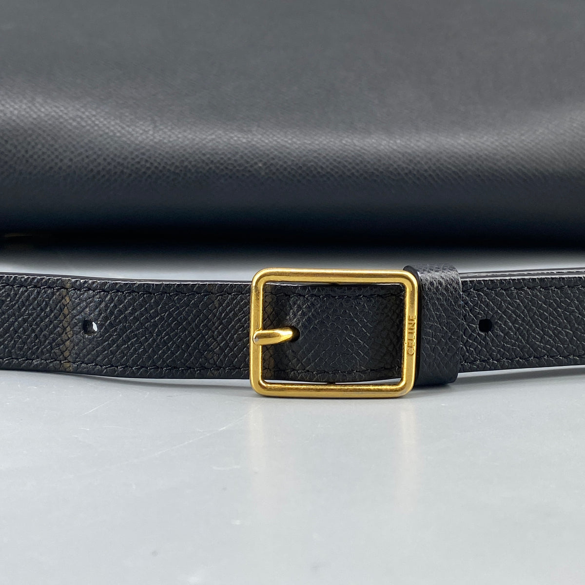 Celine Trotteur Crossbody Bag Black Leather