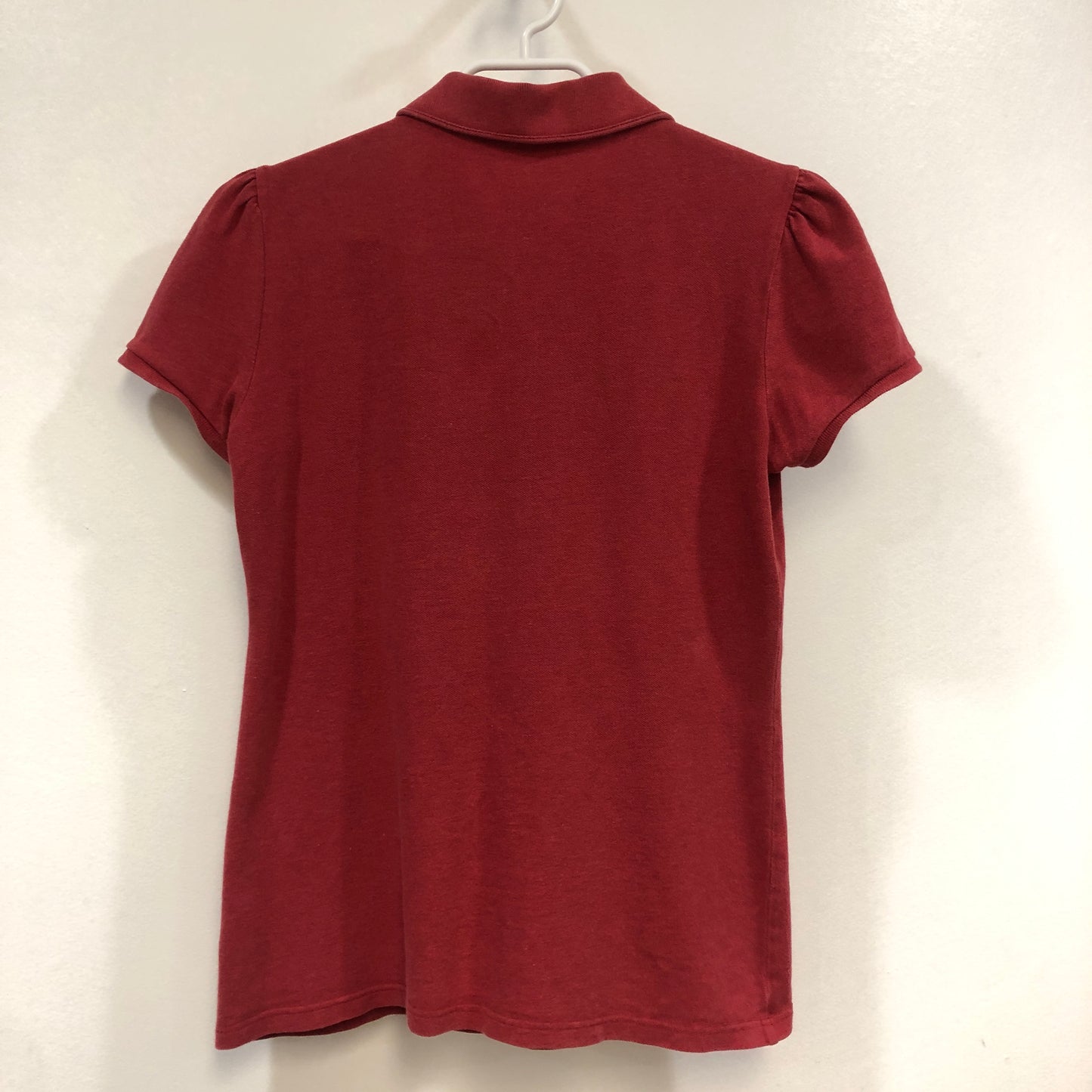 Burberry Brit Puff Short Sleeve Polo Shirt Size S Red
