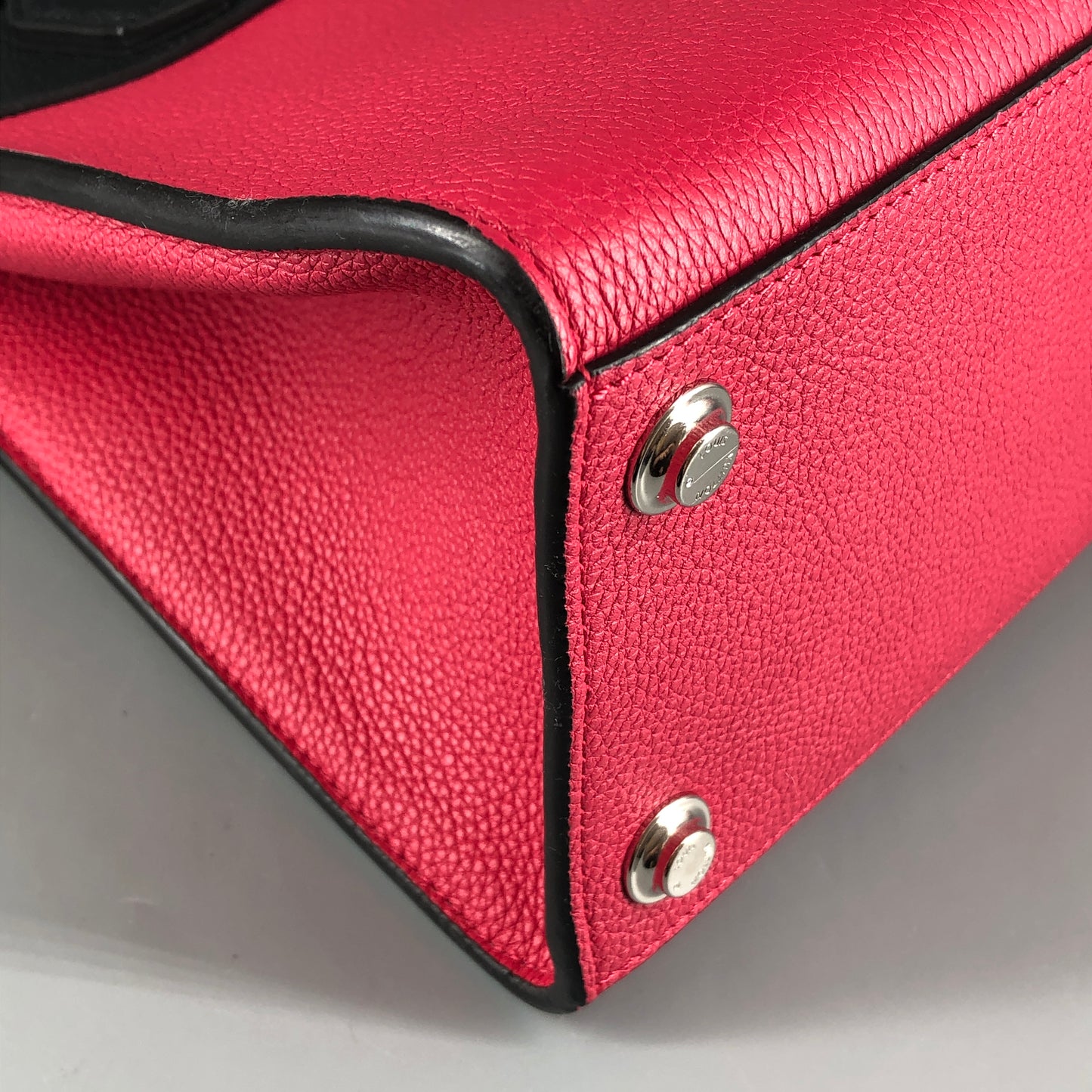 Louis Vuitton Taurillon City Steamer MM Two-Tone Taurillon Leather Handbag Hot Pink Black