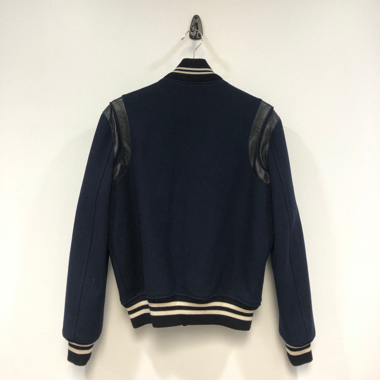 Saint Laurent Dark Blue Teddy Varsity Jacket Size 44