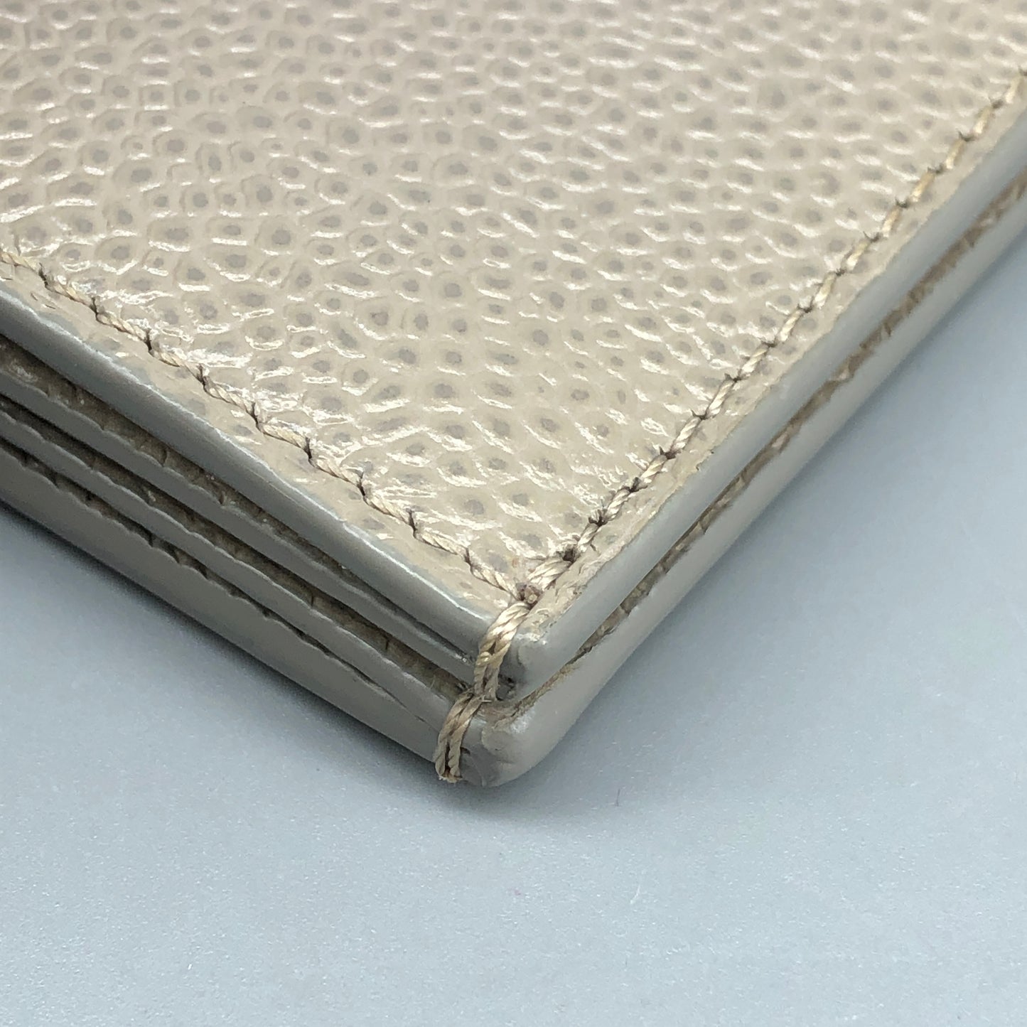 Thom Browne Pebble Grain Leather Card Holder 10*8cm Grey