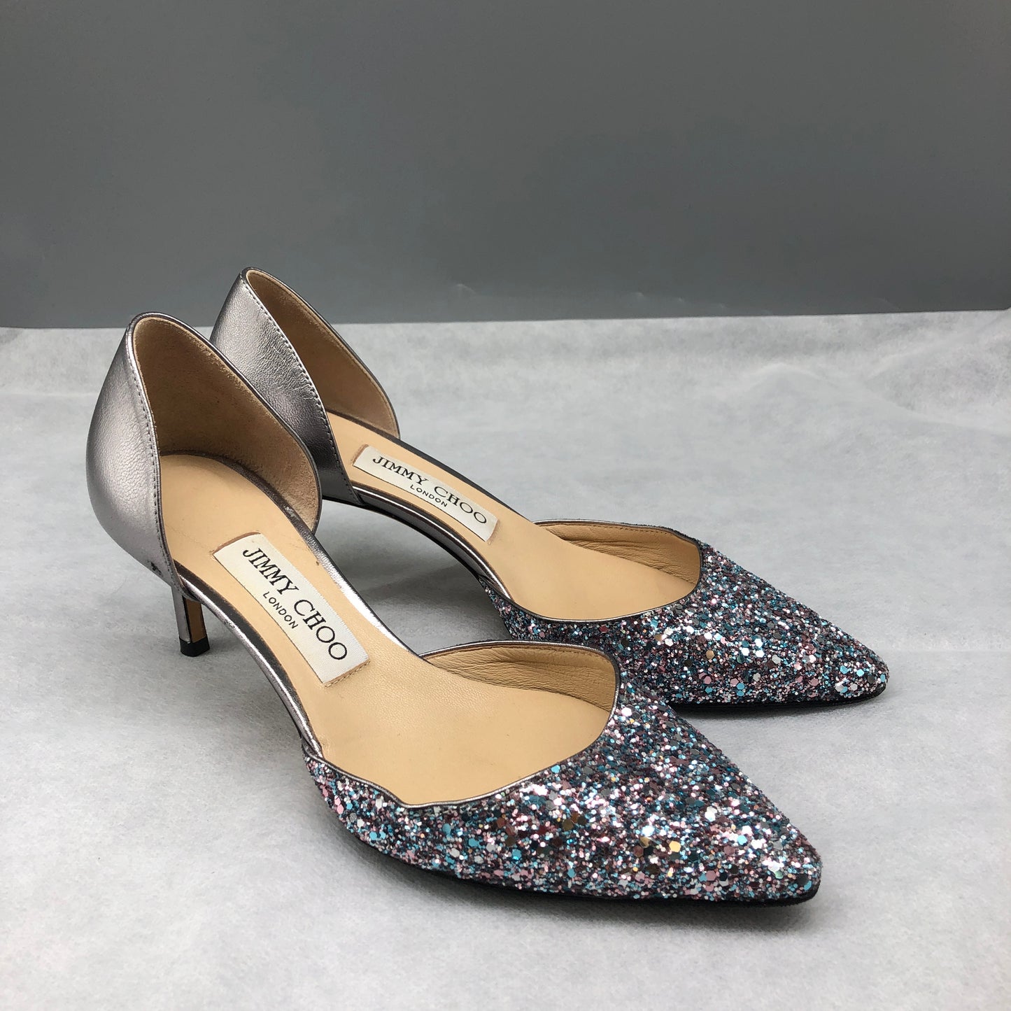 Jimmy Choo Glitter D'Orsay Pointed-Toe Pumps Size 36 Women's shoes