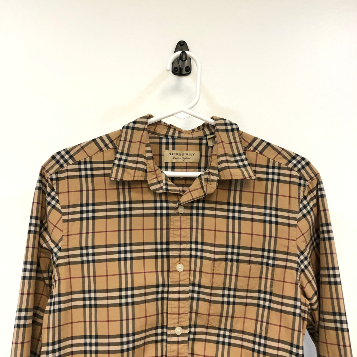 Burberry Khaki Vintage Check Long Sleeve Shirt Size S