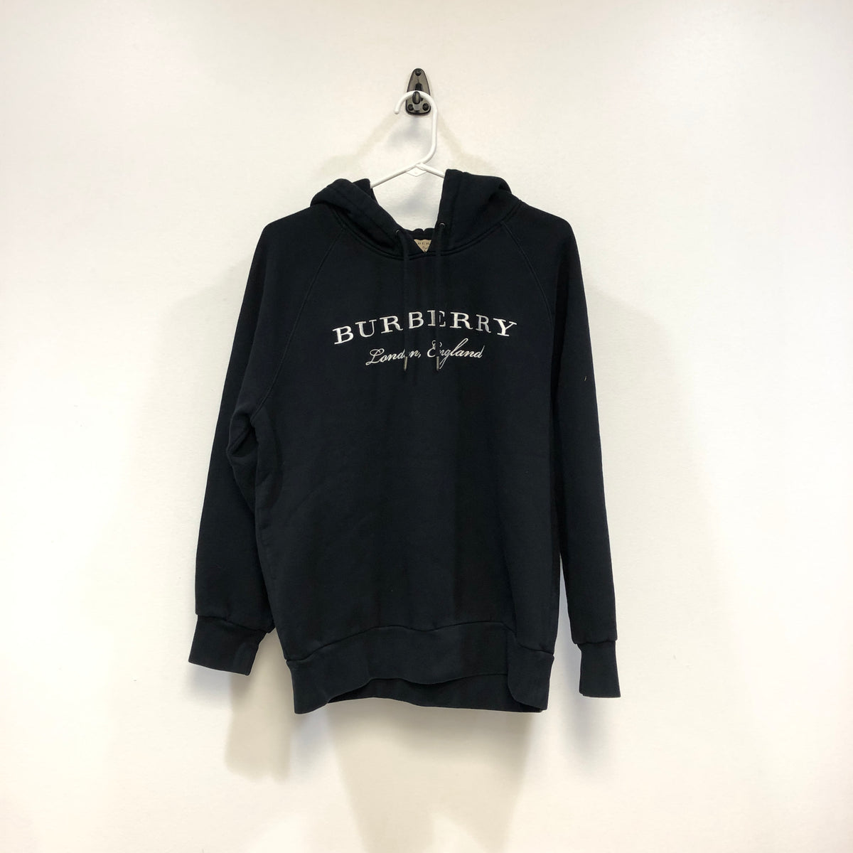Burberry Black Logo Print Hooded Sweatshirt Size M