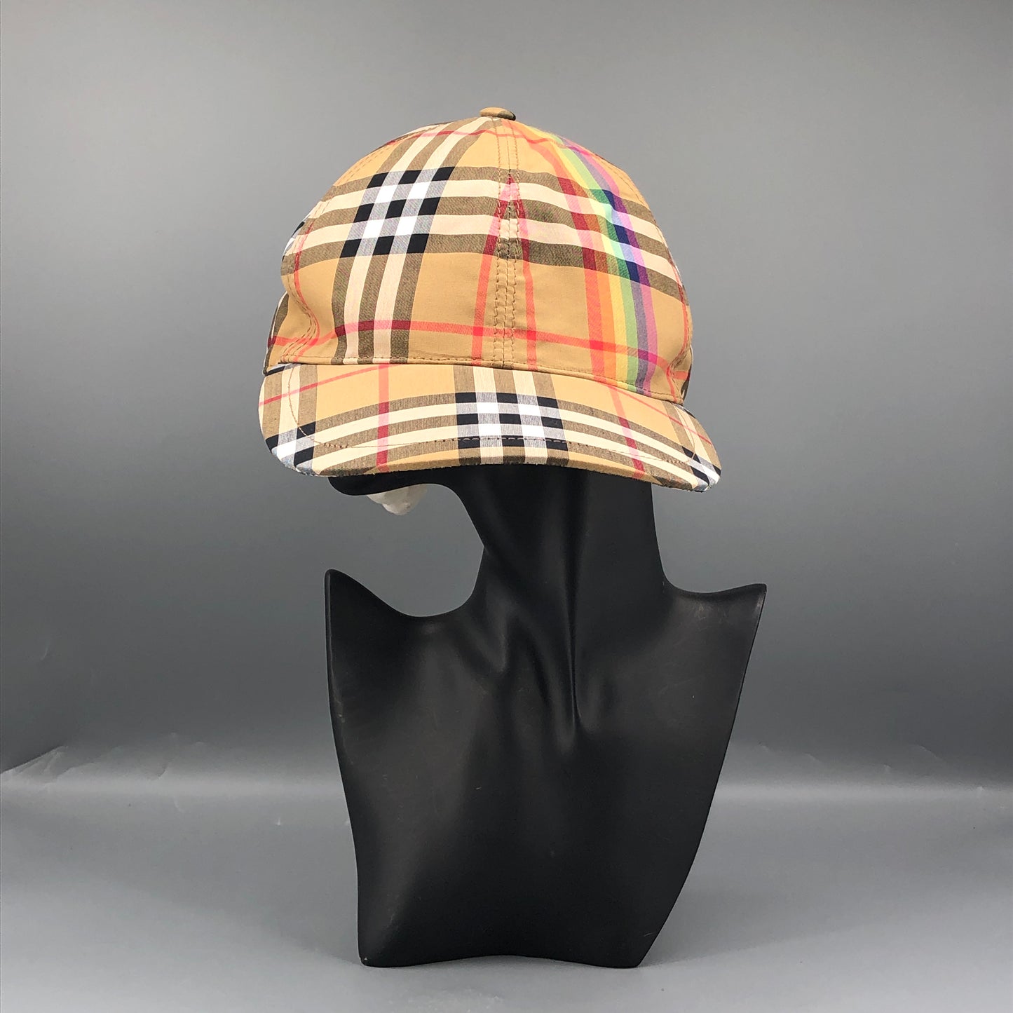 Burberry Vintage Rainbow Check Baseball Cap Size 58cm