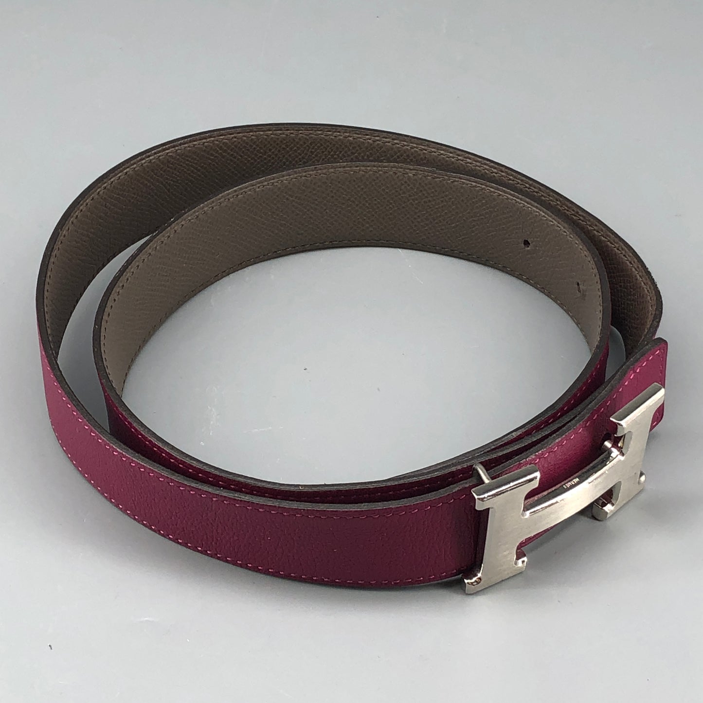 Hermes Constance Reversible Belt 85cm Purplish Pink
