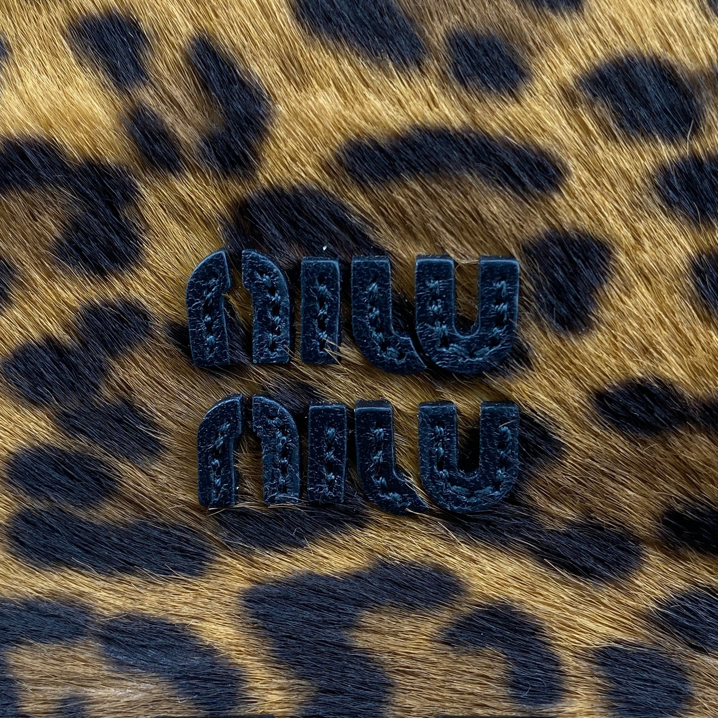 Miu Miu Leopard Print Haircalf Shoulder Bag