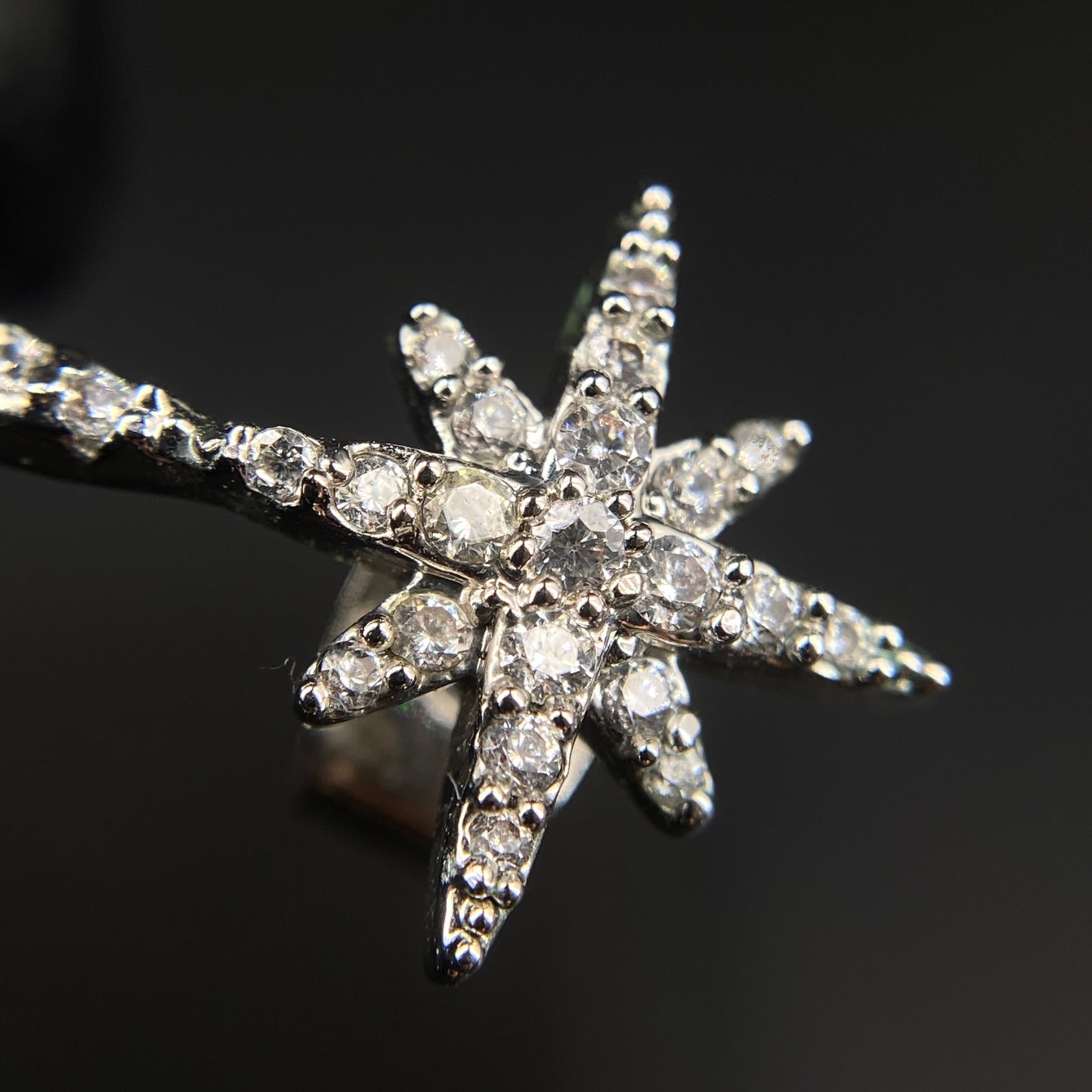 APM Silver-Tone Crystal Asymmetrical Meteor Star Stud Earring & Ear Cuff