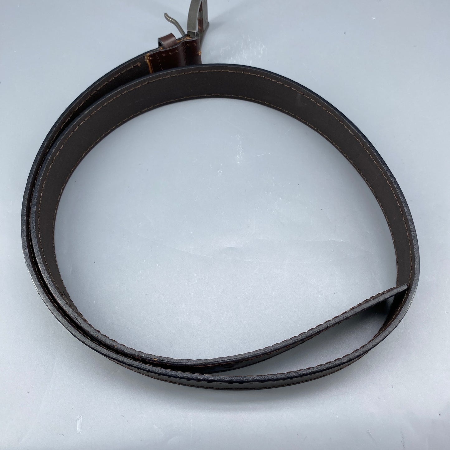 Ferragamo Deep Brown Leather Pin Buckle Belt 100cm