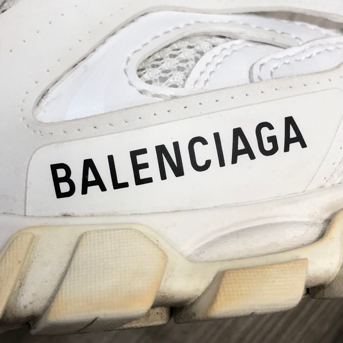 Balenciaga Women's Triple S Mesh Leather Chunky Platform Sneaker Shoes 36 White