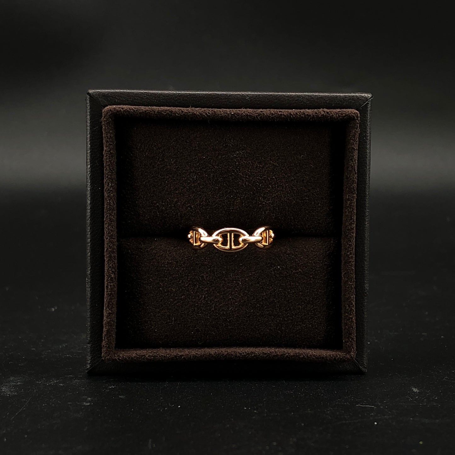 Hermes Chaine d'Ancre AU750 18K Rose Gold Band Ring Size 53mm