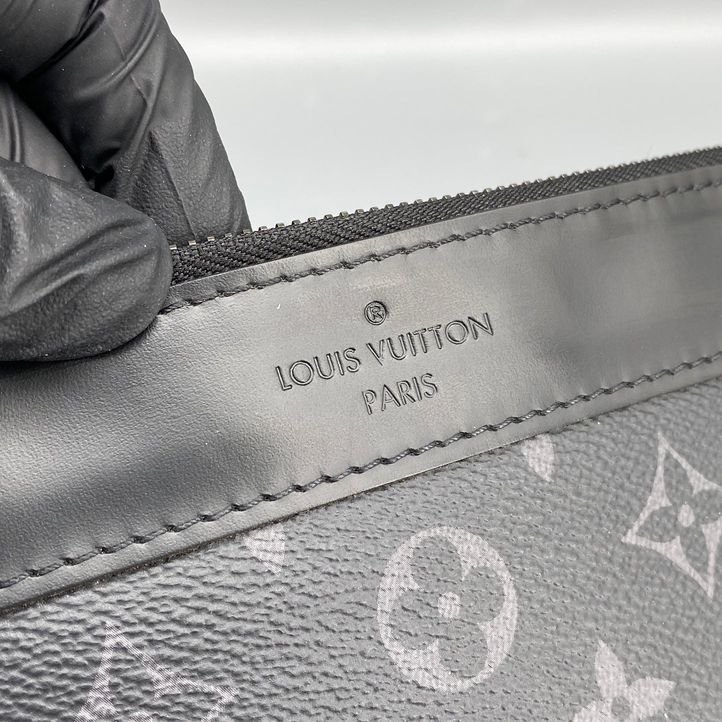 Louis Vuitton Black Monogram Eclipse Canvas Zip Pouch Clutch Bag